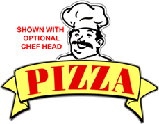 PIZZA Banner Window Cling