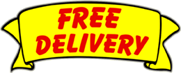 Free Delivery Banner Window Cling