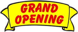 Grand Opening Banner Window Cling