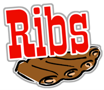Ribs Window Cling Sign