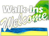 Walk Ins Welcome with Beach Static Cling Window Sign
