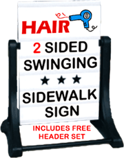 Sidewalk Swinger Sign with Hair HEADER