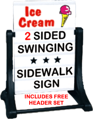 Sidewalk Swinger Sign with Ice Cream HEADER