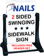 Sidewalk Swinger Sign with Nails HEADER