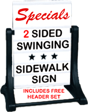 Sidewalk Swinger Sign with Specials HEADER