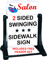 Sidewalk Swinger Sign with Salon HEADER