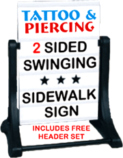 Sidewalk Swinger Sign with Tattoo & Piercing HEADER